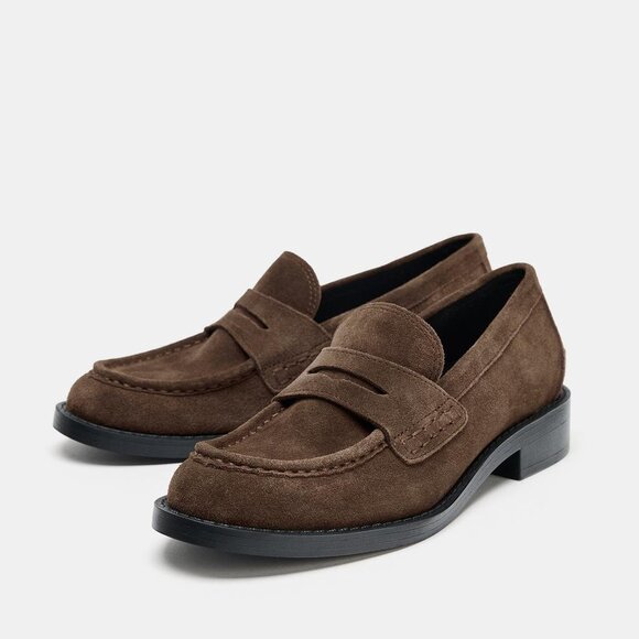 ZARA SPLIT LEATHER LOAFERS - Picture 3 of 8